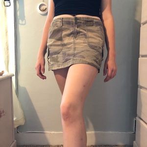 camo mini skirt